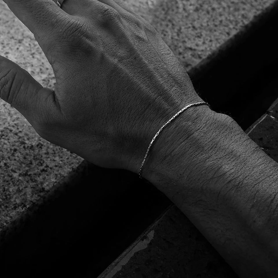 Pulseira Masculina Banhado a Ouro Branco 18k Position 4