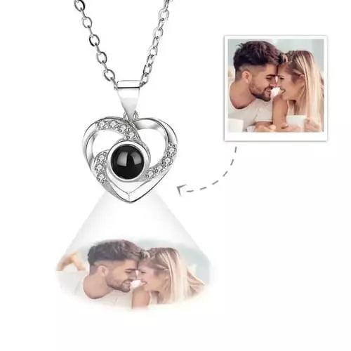 Colar Coração Zircônico - Foto Personalizável Position 1