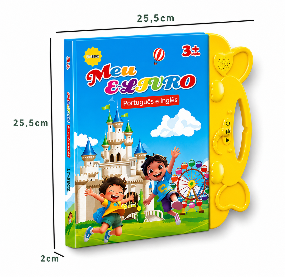 Livro Bilíngue Toque & Som + Lousa Mágica + 36 Canetas