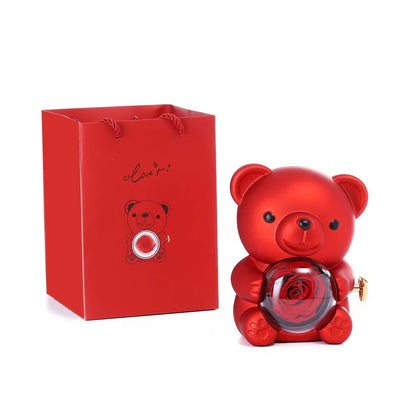 Urso Encanto™ Rosa Real + Colar Personalizado com 2 Corações Position 4