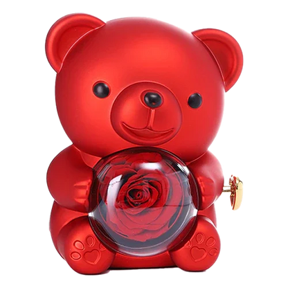 Urso Encanto™ Rosa Real + Colar Personalizado com 2 Corações Position 2
