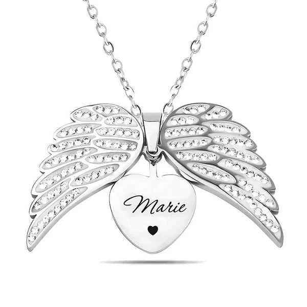 Colar Asas de Anjo Personalizável + Caixa de Flor Rotativa de Brinde Position 5