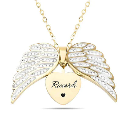 Colar Asas de Anjo Personalizável + Caixa de Flor Rotativa de Brinde Position 4