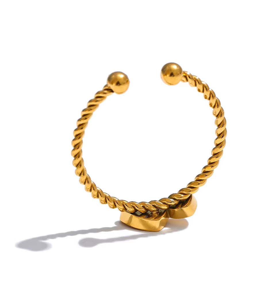 Anel Laço de Corações Banhado a Ouro 18k Position 3