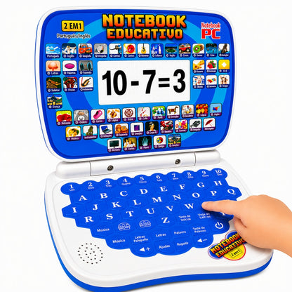 Notebook Educativo Infantil Bilíngue Português Inglês 2 em 1