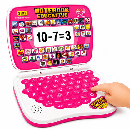 Notebook Educativo Infantil Bilíngue Português Inglês 2 em 1