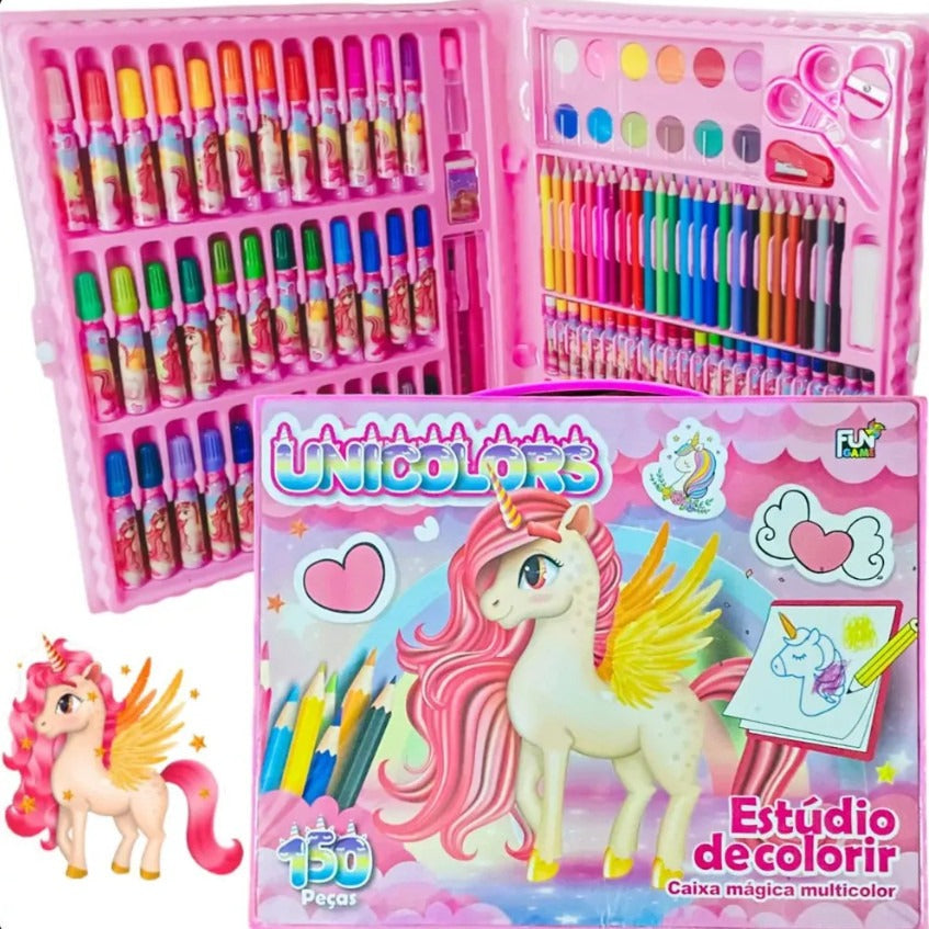 Maleta Criativa UniArt – 150 Peças para Desenhar e Colorir