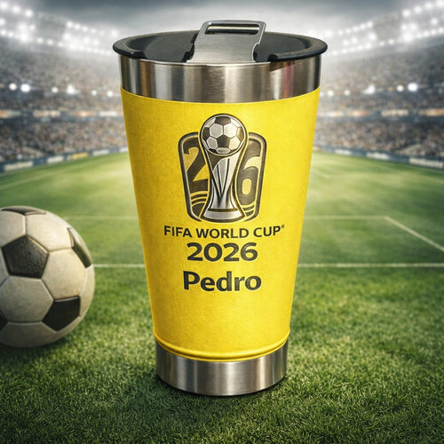 Copo Térmico Personalizado Copa do Mundo 2026 com Seu Nome 473ml Brasil