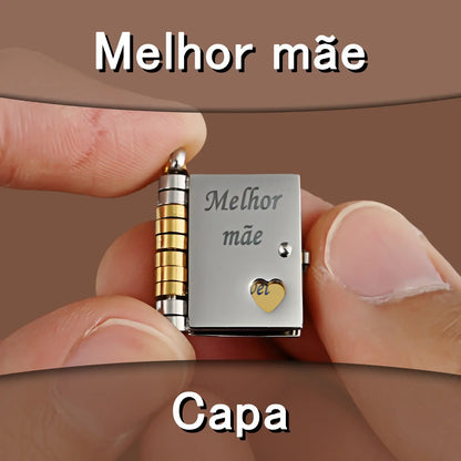 Colar com pingente de livro "Melhor Mãe" [COMPRE 1 E LEVE 2]