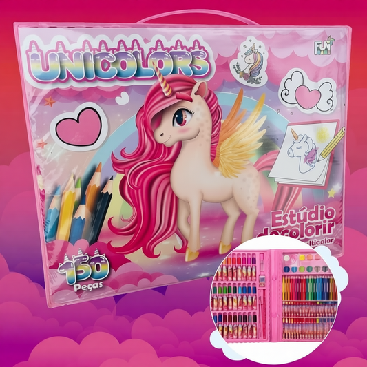 Maleta Criativa UniArt – 150 Peças para Desenhar e Colorir