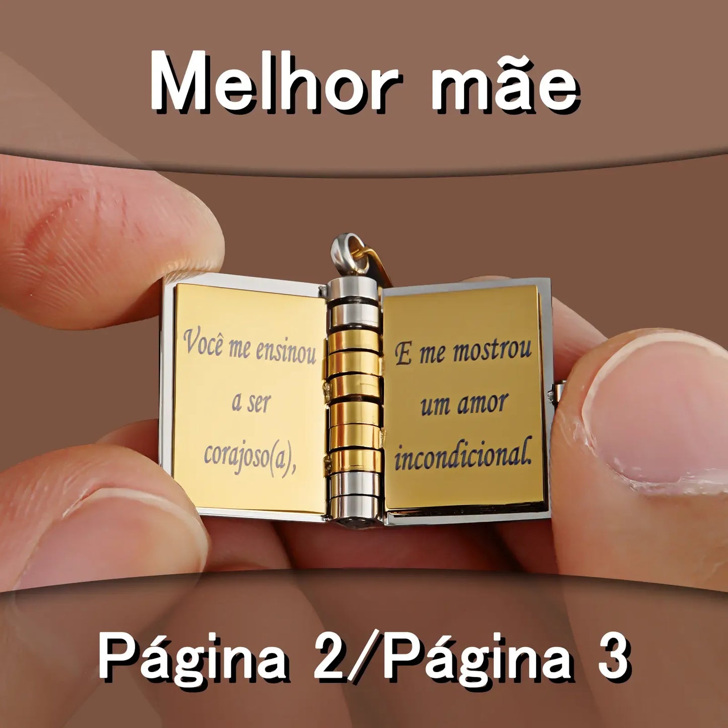 Colar com pingente de livro "Melhor Mãe" [COMPRE 1 E LEVE 2]