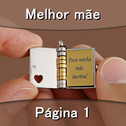 Colar com pingente de livro "Melhor Mãe" [COMPRE 1 E LEVE 2]
