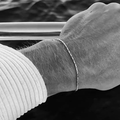 Pulseira Masculina Banhado a Ouro Branco 18k Position 3